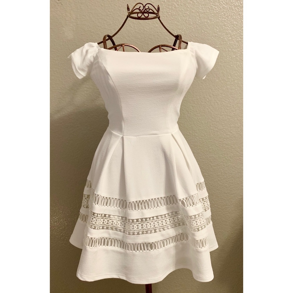 White fit and flare dress